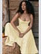 solid pleated hem sling dress women fashion midi sleeveless backless dresses female 2024 summer party evening a-line robes