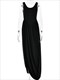 high slit maxi dress for women black sleeveless high waist dress female autumn slim elegant party clubwear 2024