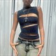 talenza women's sleeveless round neck vest summer solid color hollow slim vest top fashion streetwear women's slim vest top
