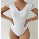 Elegant White Lace V-Neck Bodysuit Shapewear