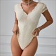 Elegant White Lace V-Neck Bodysuit Shapewear