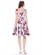Weiß U-Boot Ausschnitt Floral Ärmellos Skater Kleid Mit Gürtel