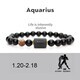 Zodiac Constellation Charm Beaded Bracelet Bangle For Men Women