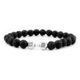 Beaded Charm Bracelets For Men Women Natural Black Lava Stone Bangles Yoga Fitness Jewelry