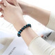 Natural Blue Tiger Eye Buddha Bracelet Handmade Stone Beads Yoga Bangle