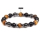 Black Hematite Tiger Eye Stone Beads Bracelet For Health And Protection