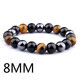 Black Hematite Tiger Eye Stone Beads Bracelet For Health And Protection