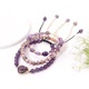 Natural Amethyst Chipped Stone Braided Bracelet – Adjustable Healing Jewelry For Women