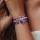 Natural Amethyst Chipped Stone Braided Bracelet – Adjustable Healing Jewelry For Women