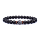 Volcanic Stone Lava Wooden Beads Bracelet 8Mm Tibetan Buddha Wrist Chain