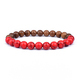 Volcanic Stone Lava Wooden Beads Bracelet 8Mm Tibetan Buddha Wrist Chain