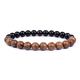 Volcanic Stone Lava Wooden Beads Bracelet 8Mm Tibetan Buddha Wrist Chain