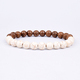 Volcanic Stone Lava Wooden Beads Bracelet 8Mm Tibetan Buddha Wrist Chain