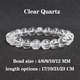 Clear Quartz Crystal Bracelet – White Healing Energy Stone Beads Yoga Jewelry