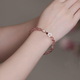 sweet pink color peach blossom beaded bracelet for women girls fashion ins flower pearl crystal glass bangle niche jewelry gifts