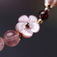 sweet pink color peach blossom beaded bracelet for women girls fashion ins flower pearl crystal glass bangle niche jewelry gifts