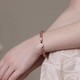 sweet pink color peach blossom beaded bracelet for women girls fashion ins flower pearl crystal glass bangle niche jewelry gifts