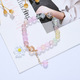 sweet pink color peach blossom beaded bracelet for women girls fashion ins flower pearl crystal glass bangle niche jewelry gifts