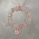 sweet pink color peach blossom beaded bracelet for women girls fashion ins flower pearl crystal glass bangle niche jewelry gifts