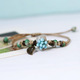 Handmade Ceramic Flower Woven Bracelet With Leaves Pendant