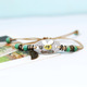 Handmade Ceramic Flower Woven Bracelet With Leaves Pendant