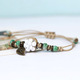 Handmade Ceramic Flower Woven Bracelet With Leaves Pendant