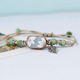 Handmade Ceramic Flower Woven Bracelet With Leaves Pendant