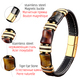 natural stone,tiger eye bracelet,black leather rope chain,men bracelet,stainless steel bracelet,women fashion jewelry,e