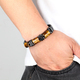 natural stone,tiger eye bracelet,black leather rope chain,men bracelet,stainless steel bracelet,women fashion jewelry,e