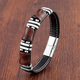 natural stone,tiger eye bracelet,black leather rope chain,men bracelet,stainless steel bracelet,women fashion jewelry,e