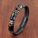 natural stone,tiger eye bracelet,black leather rope chain,men bracelet,stainless steel bracelet,women fashion jewelry,e