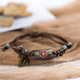 traditional boondoggle hand woven colored glaze ceramic bracelets beads folk style women's fashion jewelry dropshipping #392
