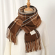 Thick Cashmere Plaid Scarf With Tassels - Winter Fashion Shawl & Wrap