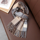 Thick Cashmere Plaid Scarf With Tassels - Winter Fashion Shawl & Wrap