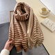 Luxus Cashmere Winterschal Streifen Druck Großer Doppelseitiger Dicker Warmer Schal Wrap
