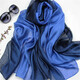 Solid Gradient Silk Scarf Thin Shawls And Wrap Long
