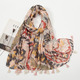 Soft Linen Cotton Leopard Print Tassel Scarf Shawl