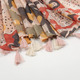 Soft Linen Cotton Leopard Print Tassel Scarf Shawl