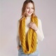 Solid Color Plush Knit Scarf With Wireless Ring