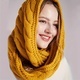 Solid Color Plush Knit Scarf With Wireless Ring
