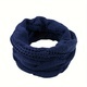 Solid Color Plush Knit Scarf With Wireless Ring