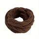 Solid Color Plush Knit Scarf With Wireless Ring