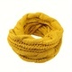 Solid Color Plush Knit Scarf With Wireless Ring