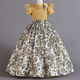 Children's Chiffon Decal Retro Pattern Dress With Waist Striped Princess Skirt