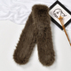 Faux Rabbit Fur Scarf Winter Warm Neckerchief Solid Color Long Plush Shawl