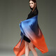 Gradient Silk Scarf For Women Long Shawls And Wraps