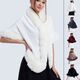 Faux Fur Collar Plush Shawl Cardigan Cape Coat