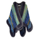 women's fur coat cape poncho wool warm fashion striped knitted shawl cloak with fur trim luxury faux fur poncho cape cardigan