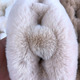 fur rabbit plush thick warm scarf autumn and winter new fashion solid color fur ball cross student children clothes accessories