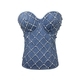 Denim Rhinestone Croppedy Women Top With Cups